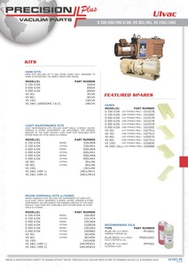 Kit de mantenimiento de luces - Viton, Ulvac, Serie VS, Part# 2401LMKV1